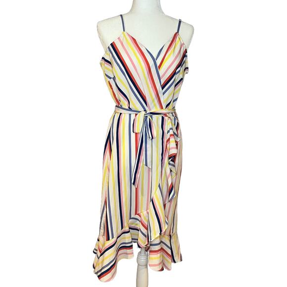 Luxology Dress Women's M Rainbow Color Striped Spaghetti Strap‎ (a-23) - Picture 2 of 6